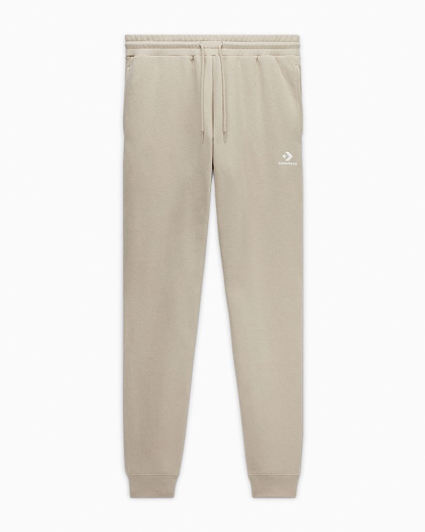 Men\'s Converse Go-To Embroidered Star Chevron Standard Fit Fleece Sweatpants Grey | AU 198C3A